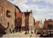 unknow artist, European city landscape, street landsacpe, construction, frontstore, building and architecture.007